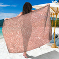 Rose Gold (NOT Real) Glitter Print Beach Sarong Wrap