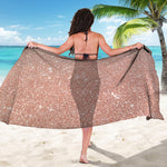 Rose Gold Glitter Artwork Print (NOT Real Glitter) Beach Sarong Wrap