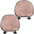 Rose Gold (NOT Real) Glitter Print Car Headrest Covers