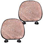 Rose Gold Glitter Artwork Print (NOT Real Glitter) Car Headrest Covers