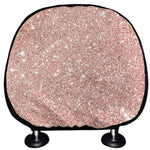 Rose Gold Glitter Artwork Print (NOT Real Glitter) Car Headrest Covers