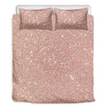 Rose Gold (NOT Real) Glitter Print Duvet Cover Bedding Set
