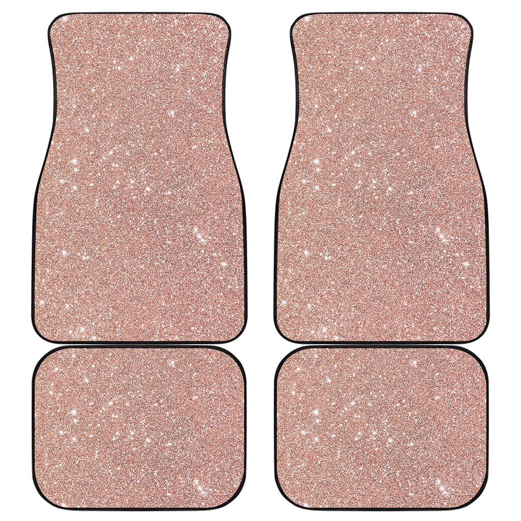 Rose Gold Glitter Artwork Print (NOT Real Glitter) Front and Back Car Floor Mats