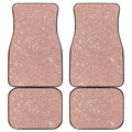 Rose Gold (NOT Real) Glitter Print Front and Back Car Floor Mats