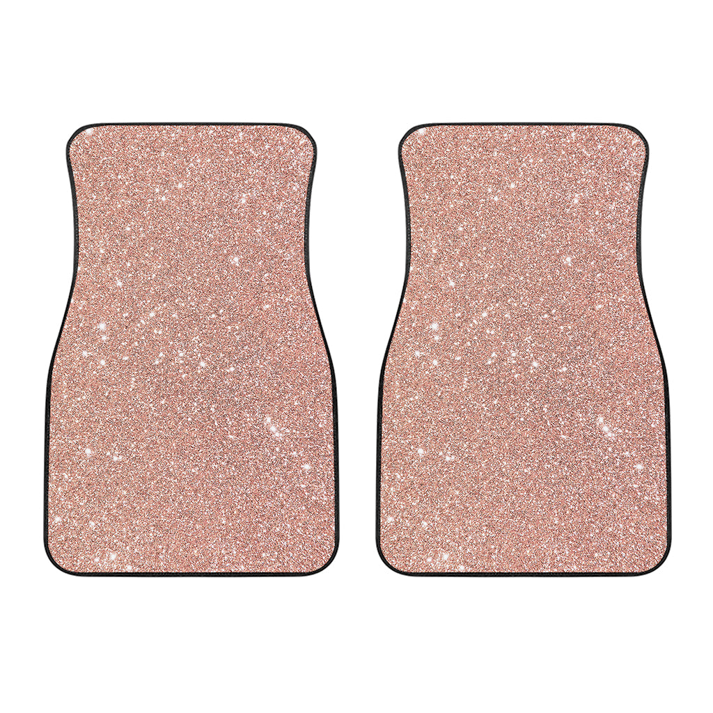 Rose Gold Glitter Artwork Print (NOT Real Glitter) Front Car Floor Mats