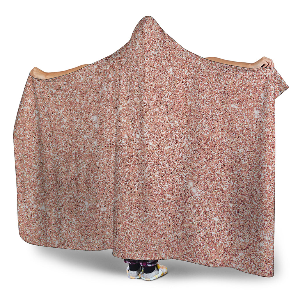 Rose Gold Glitter Artwork Print (NOT Real Glitter) Hooded Blanket