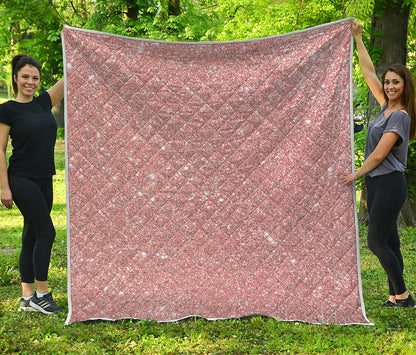 Rose Gold Glitter Artwork Print (NOT Real Glitter) Quilt