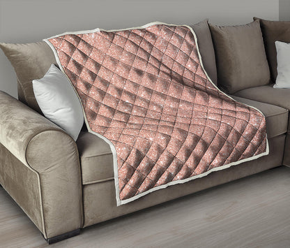 Rose Gold Glitter Artwork Print (NOT Real Glitter) Quilt