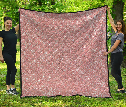 Rose Gold Glitter Artwork Print (NOT Real Glitter) Quilt