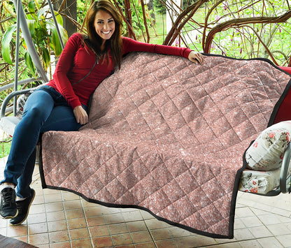 Rose Gold Glitter Artwork Print (NOT Real Glitter) Quilt