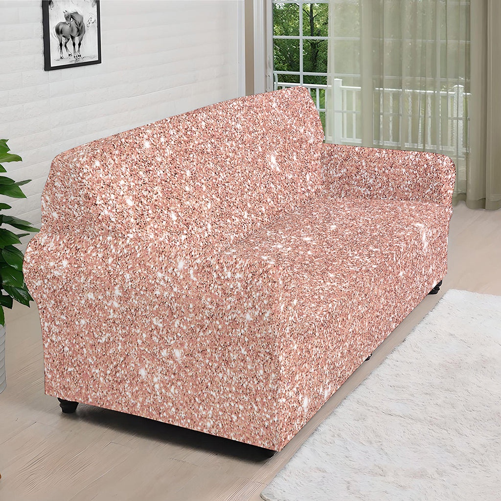 Rose Gold Glitter Artwork Print (NOT Real Glitter) Sofa Cover