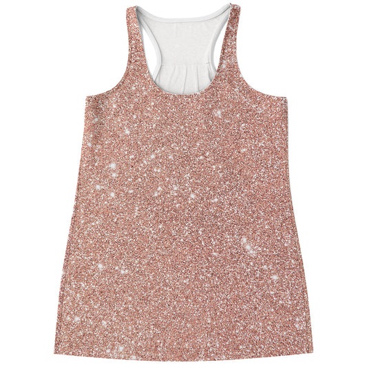 Rose Gold Glitter Artwork Print (NOT Real Glitter) Women's Racerback Tank Top