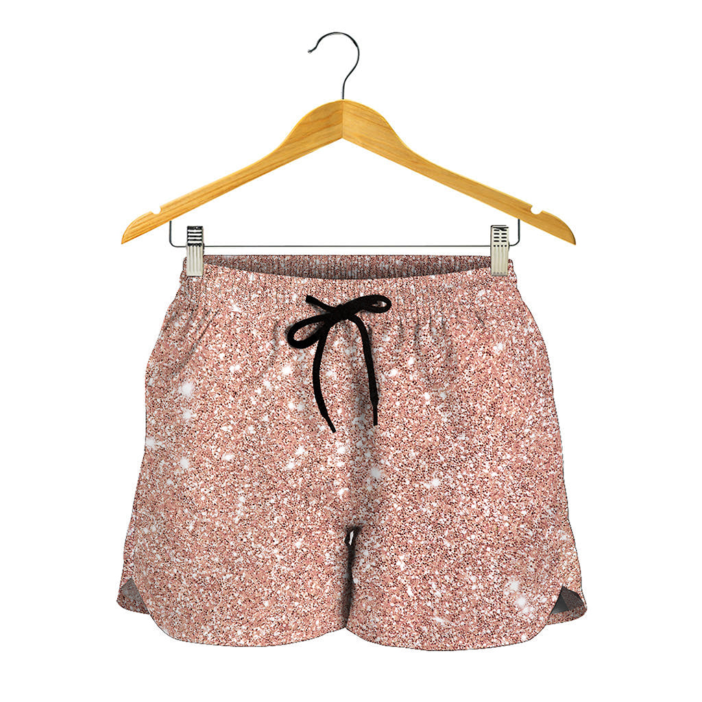 Rose Gold Glitter Artwork Print (NOT Real Glitter) Women's Shorts