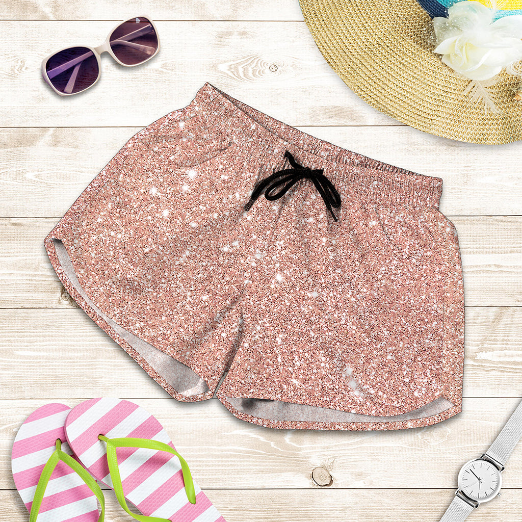 Rose Gold Glitter Artwork Print (NOT Real Glitter) Women's Shorts