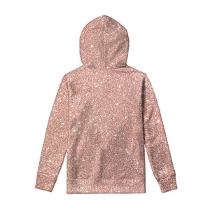 Rose Gold Glitter Artwork Print Pullover Hoodie