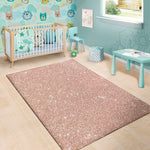 Rose Gold Glitter Texture Print Area Rug