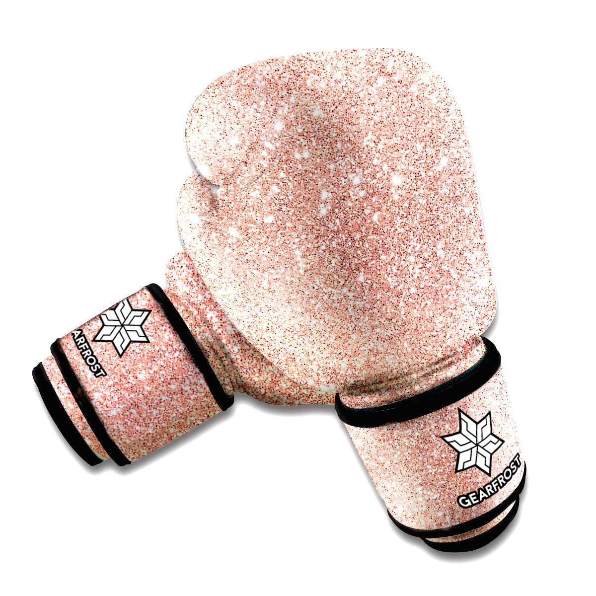 Rose Gold Glitter Texture Print Boxing Gloves