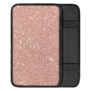 Rose Gold Glitter Texture Print Car Center Console Cover