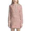 Rose Gold (NOT Real) Glitter Print Pullover Hoodie Dress
