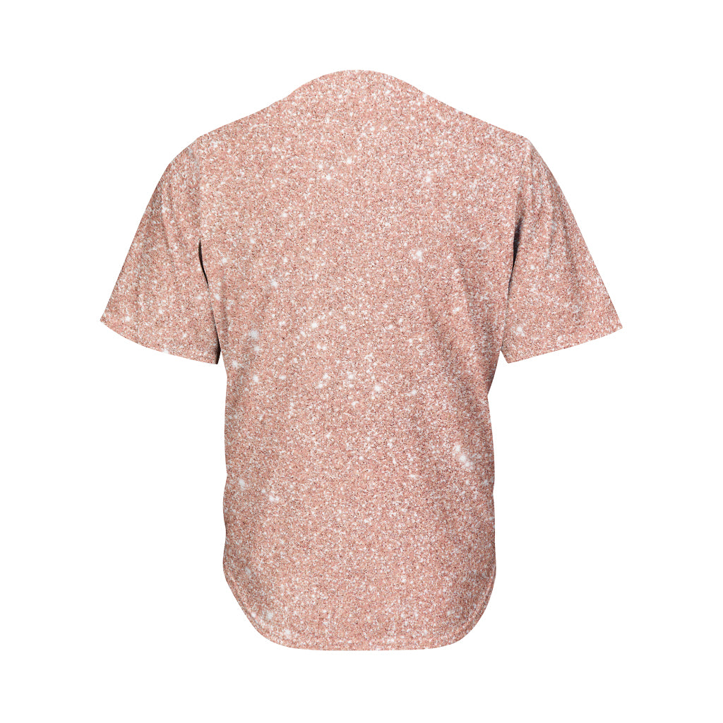 Rose Gold Glitter Texture Print Men's Baseball Jersey