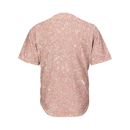 Rose Gold Glitter Texture Print Men's Baseball Jersey
