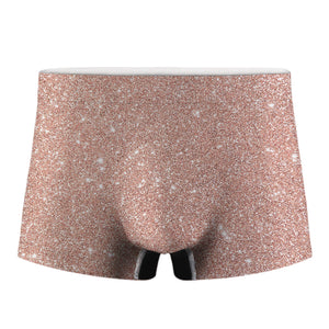 Rose Gold Glitter Texture Print Men's Boxer Briefs