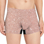 Rose Gold Glitter Texture Print Men's Boxer Briefs