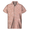 Rose Gold Glitter Texture Print Men's Short Sleeve Shirt