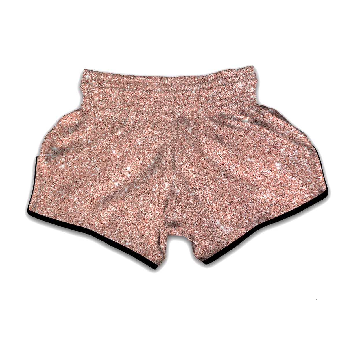 Rose Gold Glitter Texture Print Muay Thai Boxing Shorts