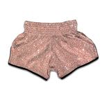 Rose Gold Glitter Texture Print Muay Thai Boxing Shorts