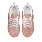 Rose Gold Glitter Texture Print White Sneakers