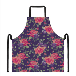 Rose Pansy Floral Flower Pattern Print Apron