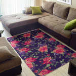 Rose Pansy Floral Flower Pattern Print Area Rug GearFrost