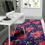 Rose Pansy Floral Flower Pattern Print Area Rug GearFrost