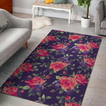 Rose Pansy Floral Flower Pattern Print Area Rug GearFrost