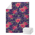 Rose Pansy Floral Flower Pattern Print Blanket