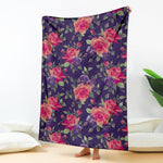 Rose Pansy Floral Flower Pattern Print Blanket