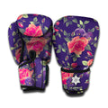 Rose Pansy Floral Flower Pattern Print Boxing Gloves