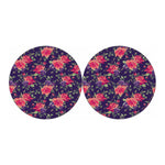Rose Pansy Floral Flower Pattern Print Car Coasters