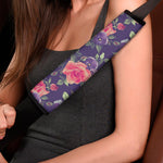 Rose Pansy Floral Flower Pattern Print Car Seat Belt Covers