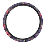 Rose Pansy Floral Flower Pattern Print Car Steering Wheel Cover