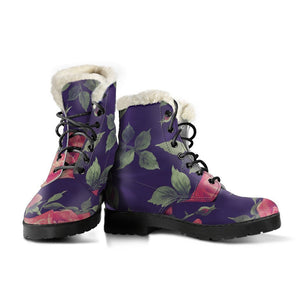 Rose Pansy Floral Flower Pattern Print Comfy Boots GearFrost