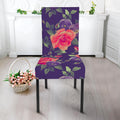 Rose Pansy Floral Flower Pattern Print Dining Chair Slipcover