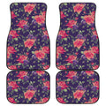 Rose Pansy Floral Flower Pattern Print Front and Back Car Floor Mats