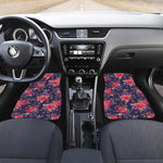 Rose Pansy Floral Flower Pattern Print Front and Back Car Floor Mats