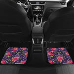 Rose Pansy Floral Flower Pattern Print Front and Back Car Floor Mats