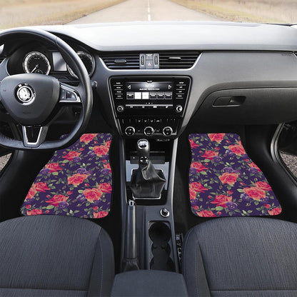 Rose Pansy Floral Flower Pattern Print Front Car Floor Mats