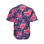 Rose Pansy Floral Flower Pattern Print Men's Baseball Jersey