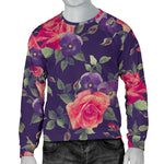 Rose Pansy Floral Flower Pattern Print Men's Crewneck Sweatshirt GearFrost