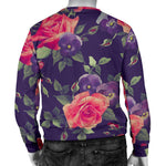 Rose Pansy Floral Flower Pattern Print Men's Crewneck Sweatshirt GearFrost